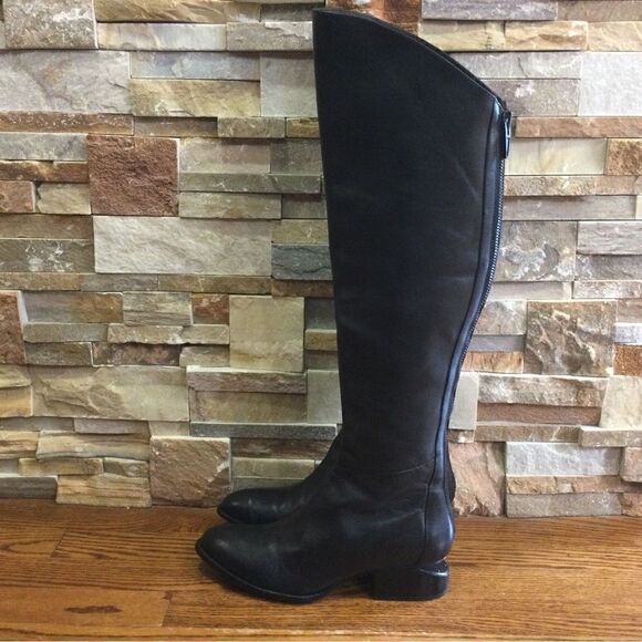 ALEXANDER WANG Sigrid Tall Cutout Heeled Leather Riding Boots. - Picture 2 of 14